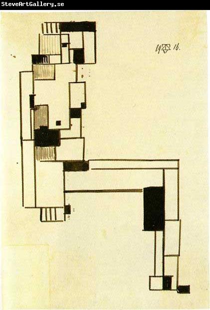 Theo van Doesburg Female nude with Hand on Her Head